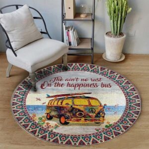 Hippie Bug Round Carpet Floor Rug Living Room Bedroom Decor Round Area Rug Carpet