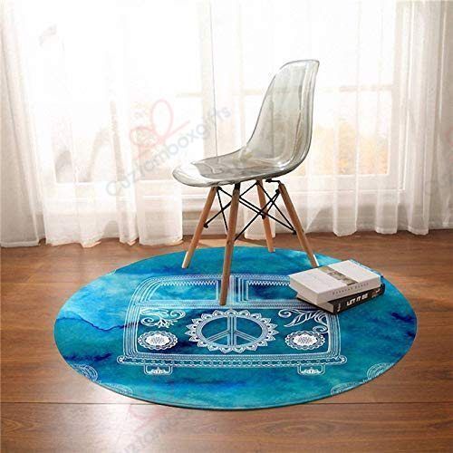 Hippie Car Round Carpet Floor Rug Living Room Bedroom Decor Round Area Rug Carpet Hippie Car Round Carpet Floor Rug Living Room Bedroom Decor Round Area Rug Carpet