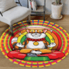 Hippie Cats Forbidden Love Round Carpet Floor Rug Living Room Bedroom Decor Round Area Rug Carpet