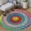 Hippie Circle Quotes Round Carpet Floor Rug Living Room Bedroom Decor Round Area Rug Carpet