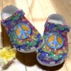 Hippie Crocs Clog Classic Clog Whitesole Colorful Shoes