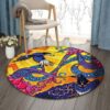 Hippie Crow Round Carpet Floor Rug Living Room Bedroom Decor Round Area Rug Carpet