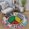 Hippie Dont Worry Round Carpet Floor Rug Living Room Bedroom Decor Round Area Rug Carpet