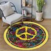 Hippie Flower Round Carpet Floor Rug Living Room Bedroom Decor Round Area Rug Carpet