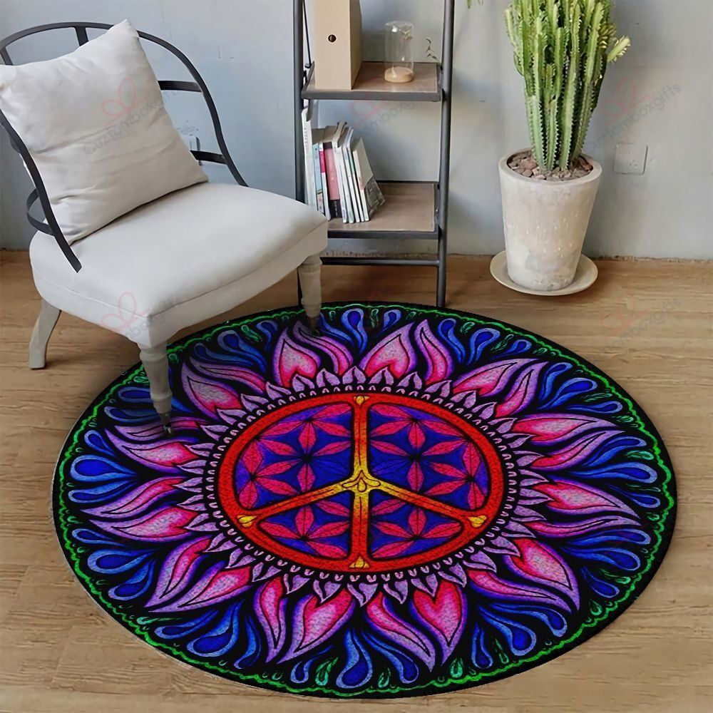 Hippie Flower Pattern Round Carpet Floor Rug Living Room Bedroom Decor Round Area Rug Carpet Hippie Flower Pattern Round Carpet Floor Rug Living Room Bedroom Decor Round Area Rug Carpet
