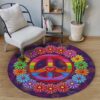 Hippie Flower Until You Round Carpet Floor Rug Living Room Bedroom Decor Round Area Rug Carpet