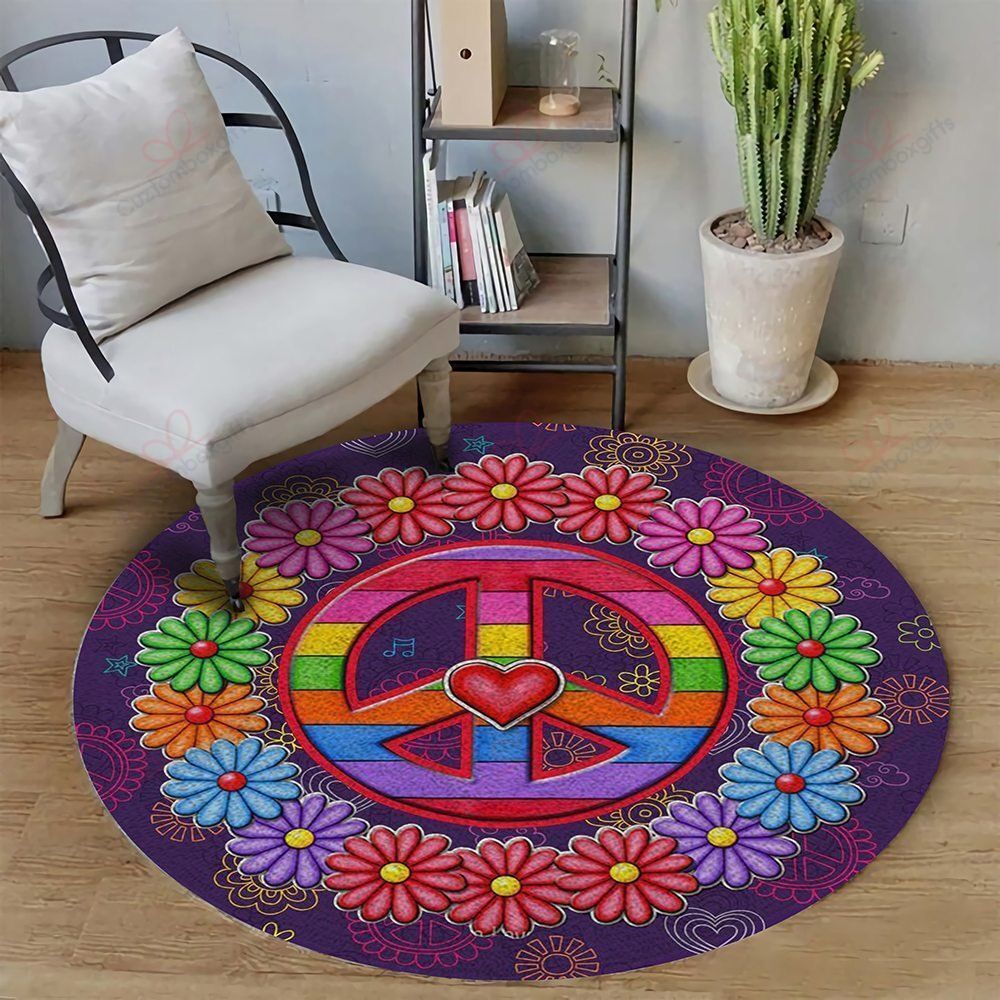 Hippie Flower Until You Round Carpet Floor Rug Living Room Bedroom Decor Round Area Rug Carpet Hippie Flower Until You Round Carpet Floor Rug Living Room Bedroom Decor Round Area Rug Carpet