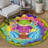 Hippie Frog Round Carpet Floor Rug Living Room Bedroom Decor Round Area Rug Carpet