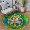 Hippie Frog Round Carpet Floor Rug Living Room Bedroom Decor Round Area Rug Carpet