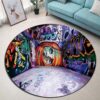 Hippie Graffiti Round Carpet Floor Rug Living Room Bedroom Decor Round Area Rug Carpet