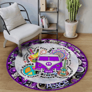 Hippie Hoobies Round Carpet Floor Rug Living Room Bedroom Decor Round Area Rug Carpet