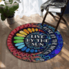 Hippie Live By The Moon Round Carpet Floor Rug Living Room Bedroom Decor Round Area Rug Carpet
