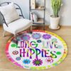Hippie Long Live Round Carpet Floor Rug Living Room Bedroom Decor Round Area Rug Carpet