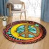 Hippie Moon And Sun Round Carpet Floor Rug Living Room Bedroom Decor Round Area Rug Carpet