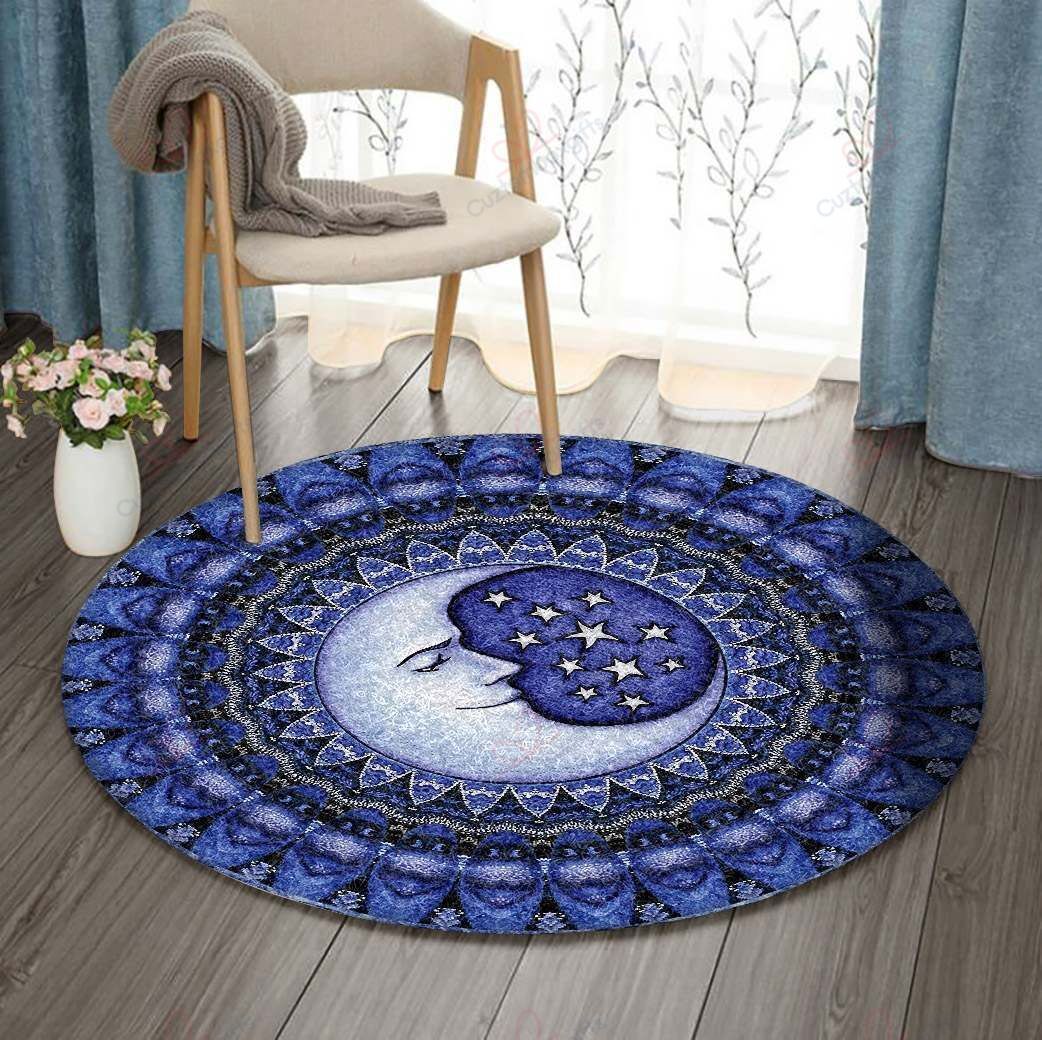 Hippie Moon Round Carpet Floor Rug Living Room Bedroom Decor Round Area Rug Carpet Hippie Moon Round Carpet Floor Rug Living Room Bedroom Decor Round Area Rug Carpet