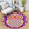 Hippie Owl Round Carpet Floor Rug Living Room Bedroom Decor Round Area Rug Carpet