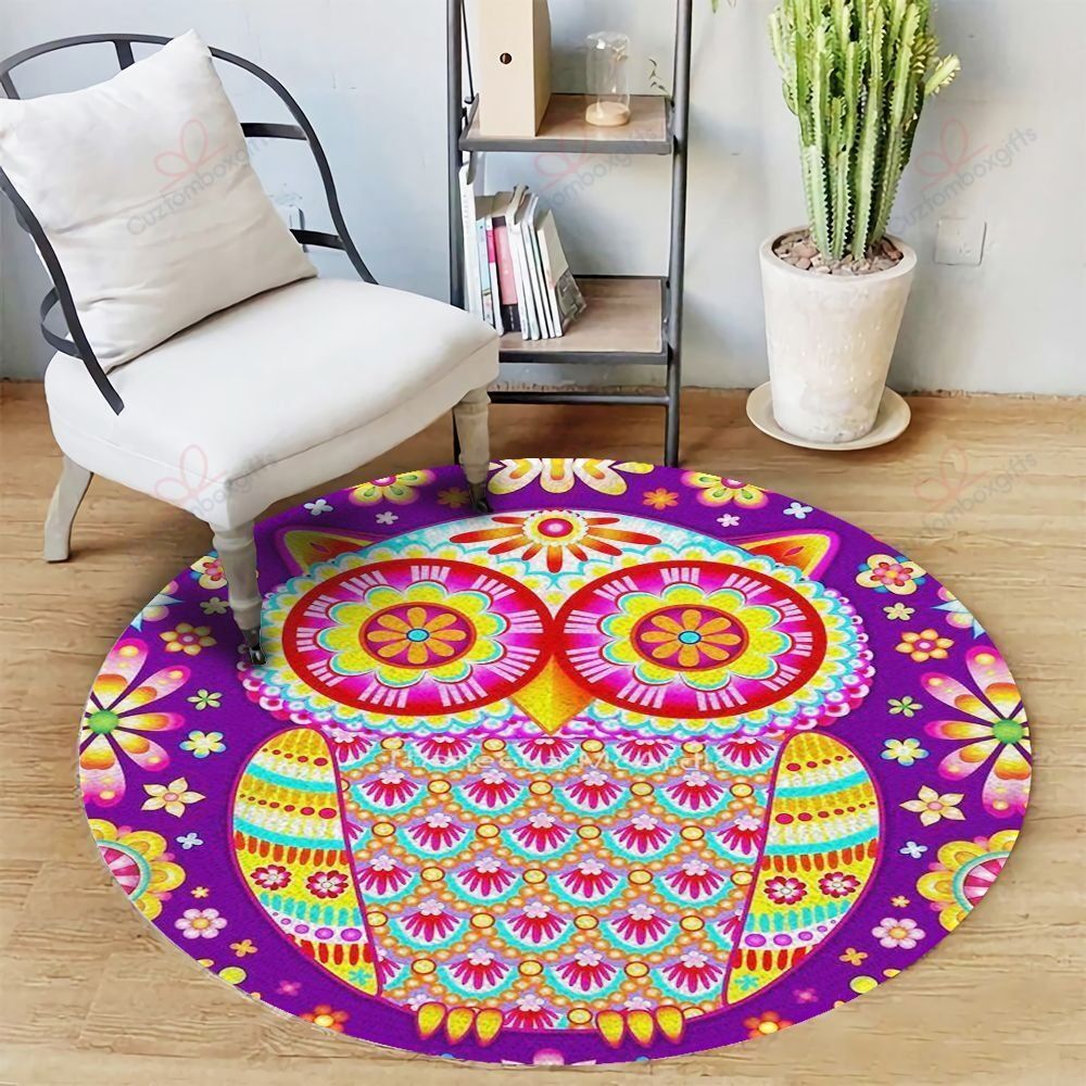 Hippie Owl Round Carpet Floor Rug Living Room Bedroom Decor Round Area Rug Carpet Hippie Owl Round Carpet Floor Rug Living Room Bedroom Decor Round Area Rug Carpet