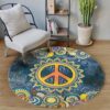 Hippie Pattern Sweet Round Carpet Floor Rug Living Room Bedroom Decor Round Area Rug Carpet