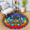 Hippie Peace Round Carpet Floor Rug Living Room Bedroom Decor Round Area Rug Carpet