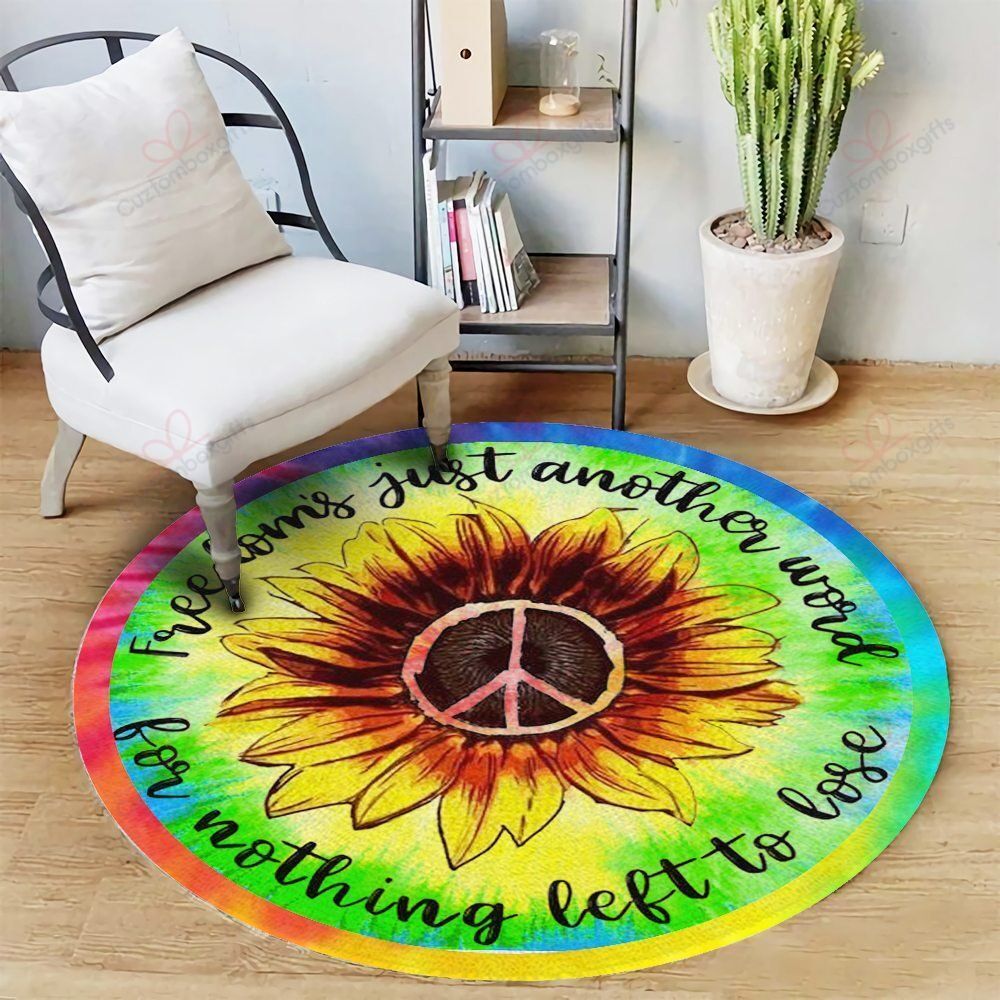 Hippie Peace Sunflower Round Carpet Floor Rug Living Room Bedroom Decor Round Area Rug Carpet Hippie Peace Sunflower Round Carpet Floor Rug Living Room Bedroom Decor Round Area Rug Carpet