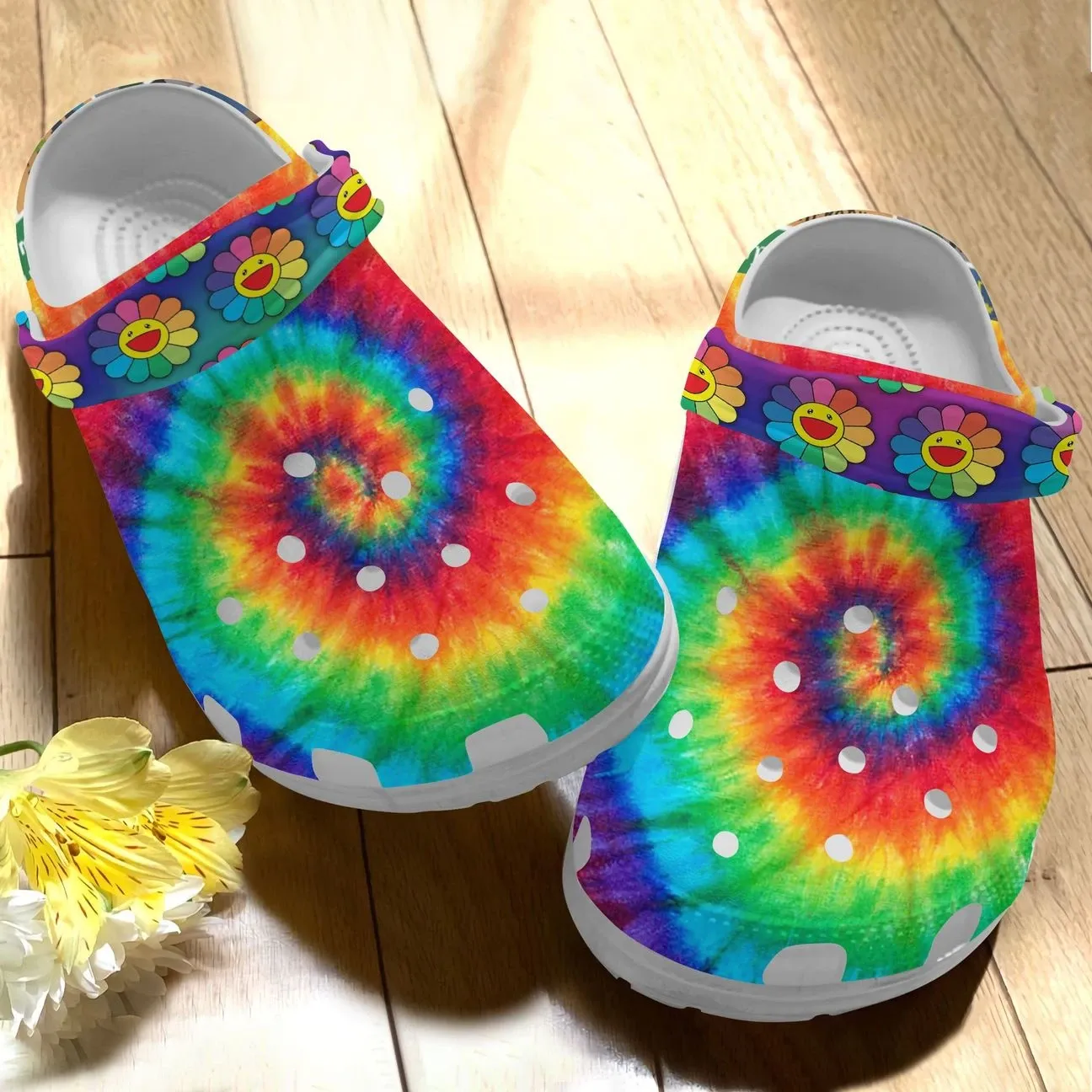 Hippie Personalize Clog Custom Crocs Fashionstyle Comfortable For Women Men Kid Print 3D Hippie Flower Hippie Personalize Clog Custom Crocs Fashionstyle Comfortable For Women Men Kid Print 3D Hippie Flower