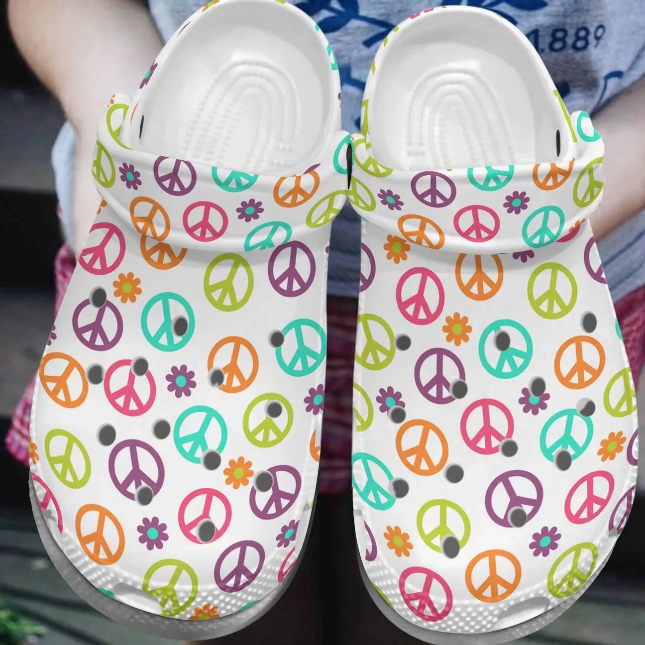 Hippie Personalize Clog Custom Crocs Fashionstyle Comfortable For Women Men Kid Print 3D Hippie Symbol Hippie Personalize Clog Custom Crocs Fashionstyle Comfortable For Women Men Kid Print 3D Hippie Symbol