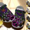 Hippie Personalize Clog Custom Crocs Fashionstyle Comfortable For Women Men Kid Print 3D Love & Peace Pattern