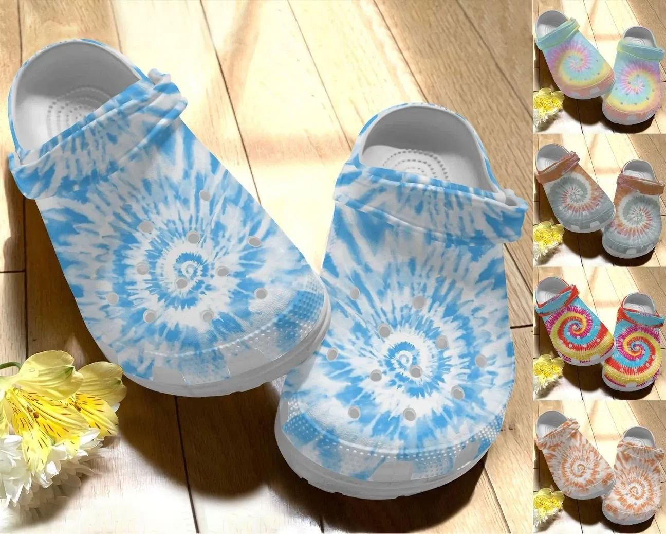 Hippie Personalize Clog Custom Crocs Fashionstyle Comfortable For Women Men Kid Print 3D Tie Dye Hippie Personalize Clog Custom Crocs Fashionstyle Comfortable For Women Men Kid Print 3D Tie Dye