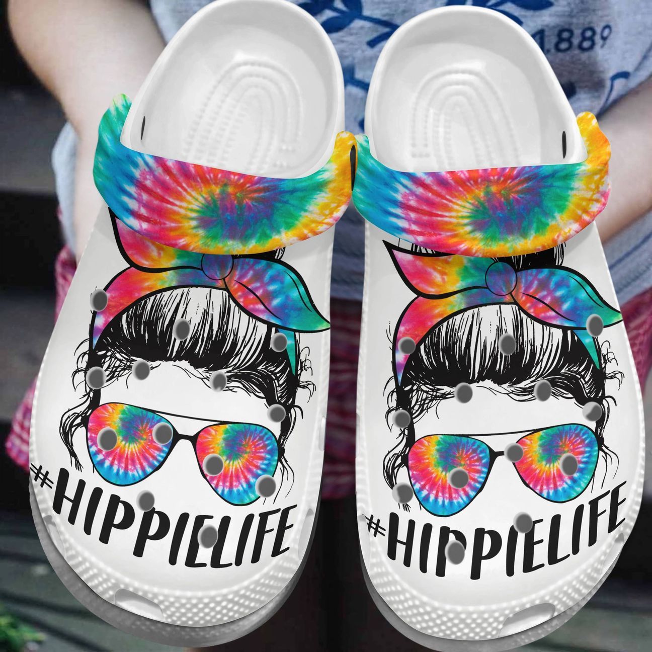Hippie Personalize Clog Custom Crocs Fashionstyle Comfortable For Women Men Kid Print 3D Whitesole Hippie Life Hippie Personalize Clog Custom Crocs Fashionstyle Comfortable For Women Men Kid Print 3D Whitesole Hippie Life