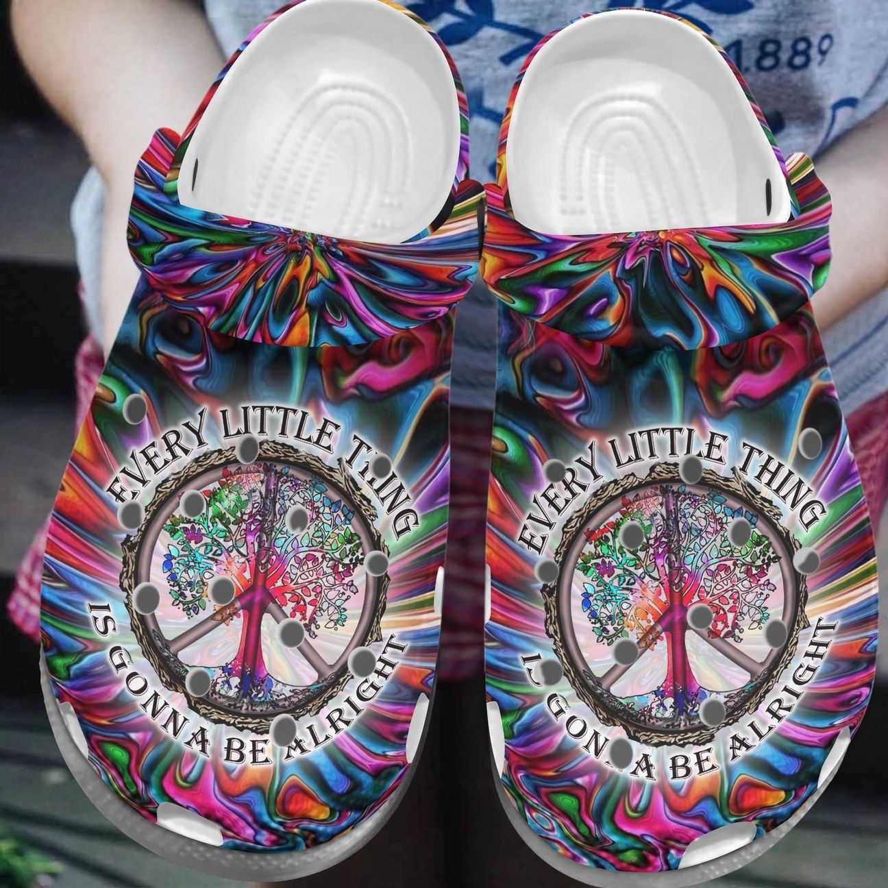 Hippie Personalized Clog Custom Crocs Comfortablefashion Style Comfortable For Women Men Kid Print 3D Be Alright Hippie Personalized Clog Custom Crocs Comfortablefashion Style Comfortable For Women Men Kid Print 3D Be Alright
