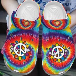 Hippie Personalized Clog Custom Crocs Comfortablefashion Style Comfortable For Women Men Kid Print 3D Colorful Hippie Style Comfortable