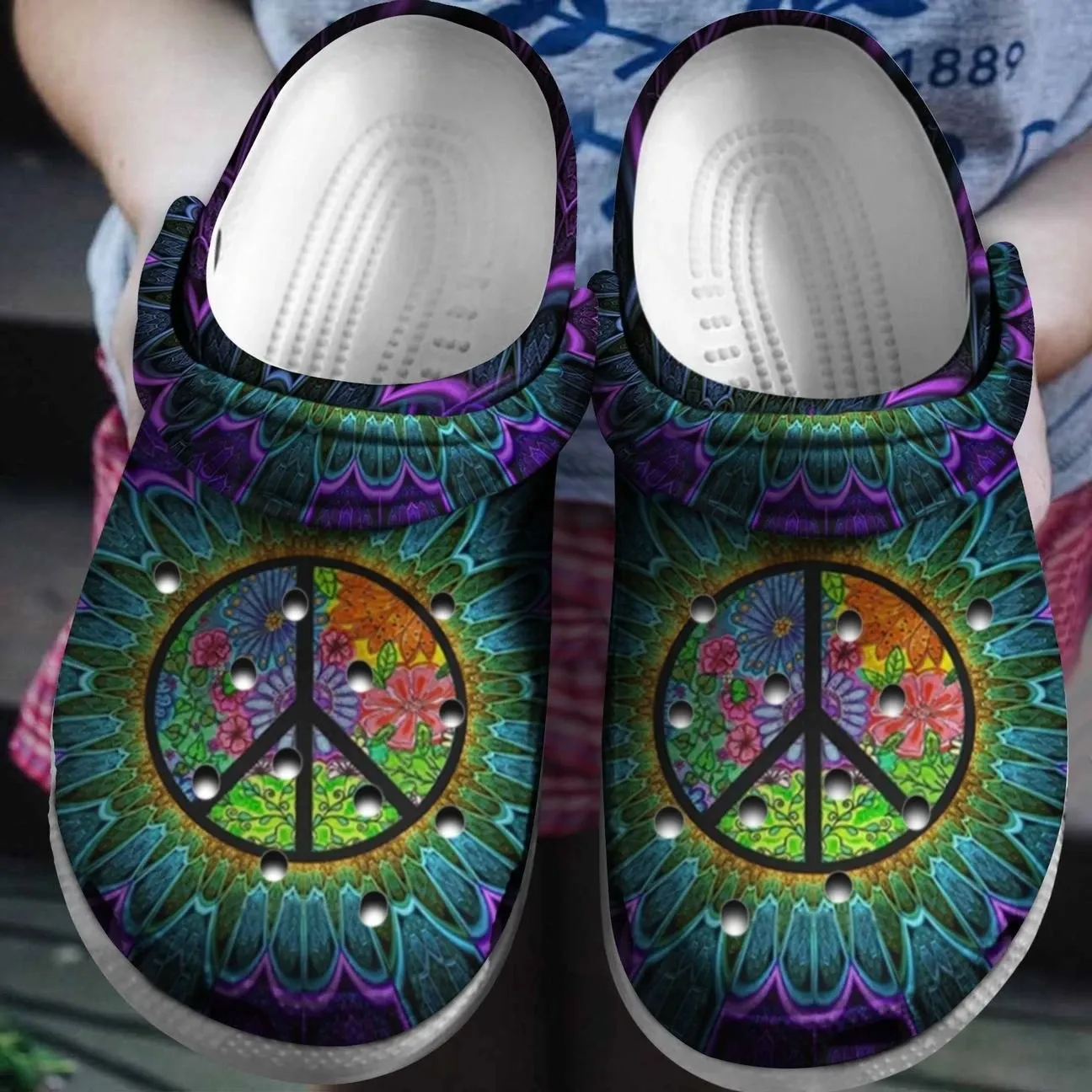 Hippie Personalized Clog Custom Crocs Comfortablefashion Style Comfortable For Women Men Kid Print 3D Colorful Hippie Hippie Personalized Clog Custom Crocs Comfortablefashion Style Comfortable For Women Men Kid Print 3D Colorful Hippie