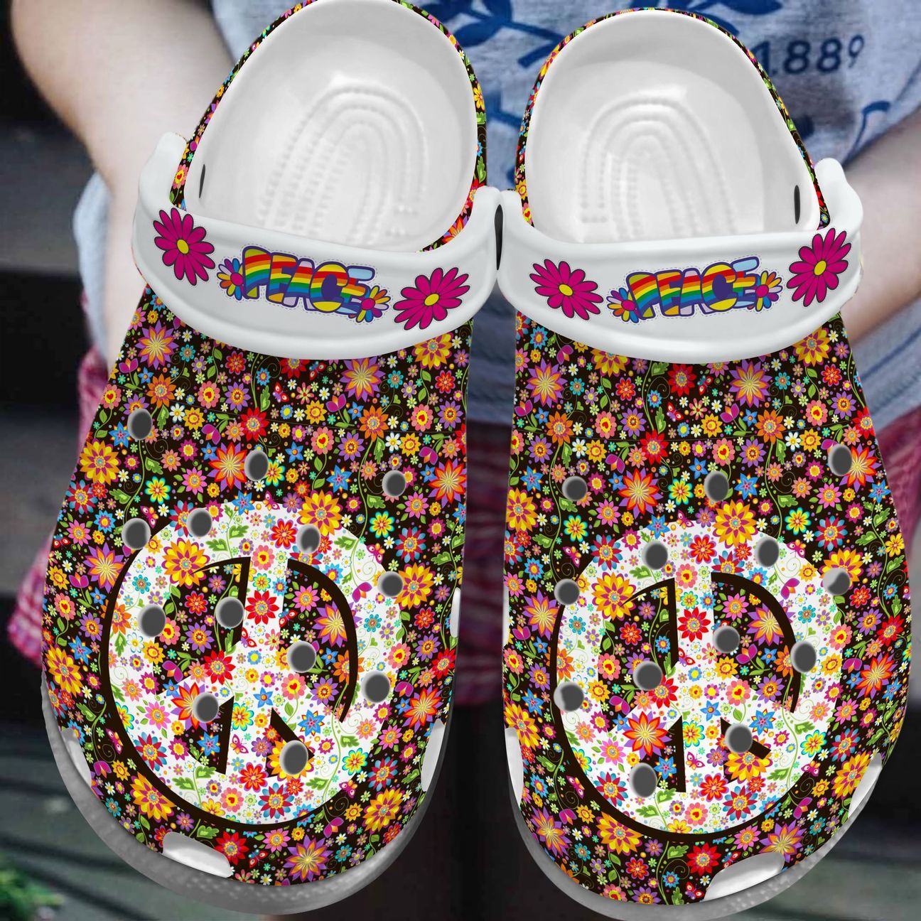 Hippie Personalized Clog Custom Crocs Comfortablefashion Style Comfortable For Women Men Kid Print 3D Flowery Hippie Hippie Personalized Clog Custom Crocs Comfortablefashion Style Comfortable For Women Men Kid Print 3D Flowery Hippie
