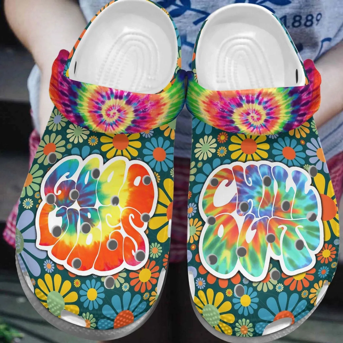 Hippie Personalized Clog Custom Crocs Comfortablefashion Style Comfortable For Women Men Kid Print 3D Good Vibes Chill Out Hippie Personalized Clog Custom Crocs Comfortablefashion Style Comfortable For Women Men Kid Print 3D Good Vibes Chill Out