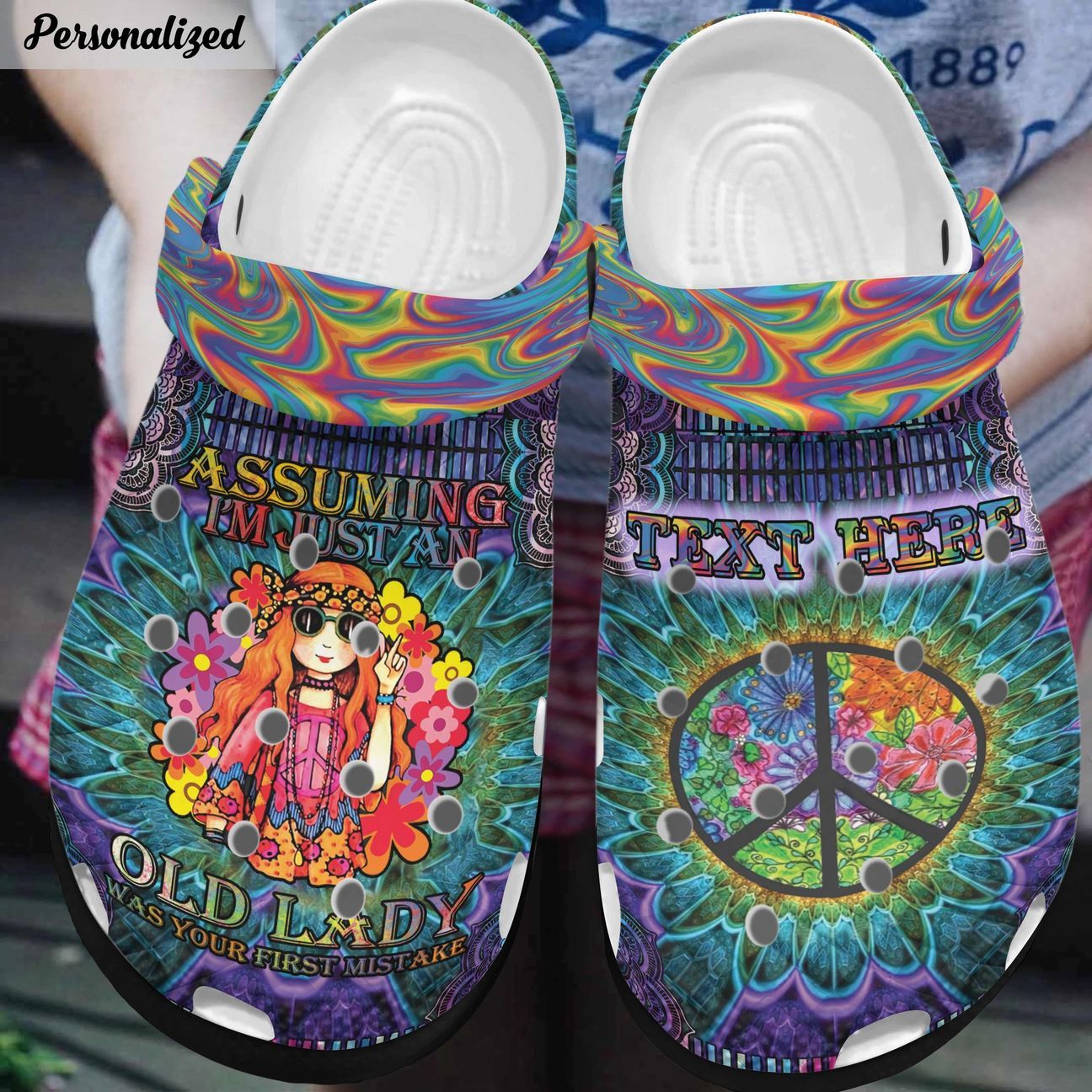 Hippie Personalized Clog Custom Crocs Comfortablefashion Style Comfortable For Women Men Kid Print 3D Hippie Lady Hippie Personalized Clog Custom Crocs Comfortablefashion Style Comfortable For Women Men Kid Print 3D Hippie Lady