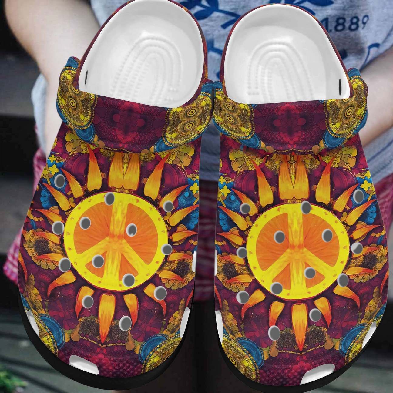 Hippie Personalized Clog Custom Crocs Comfortablefashion Style Comfortable For Women Men Kid Print 3D Hippie Sun Hippie Personalized Clog Custom Crocs Comfortablefashion Style Comfortable For Women Men Kid Print 3D Hippie Sun