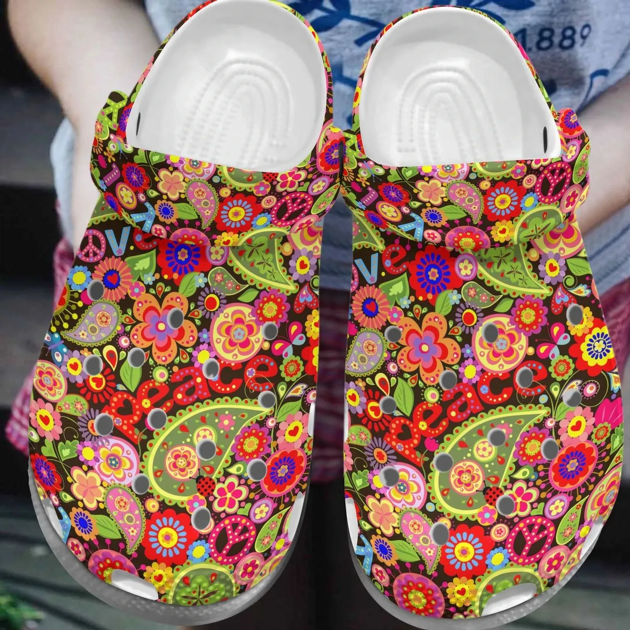 Hippie Personalized Clog Custom Crocs Comfortablefashion Style Comfortable For Women Men Kid Print 3D P6 Hippie Personalized Clog Custom Crocs Comfortablefashion Style Comfortable For Women Men Kid Print 3D P6