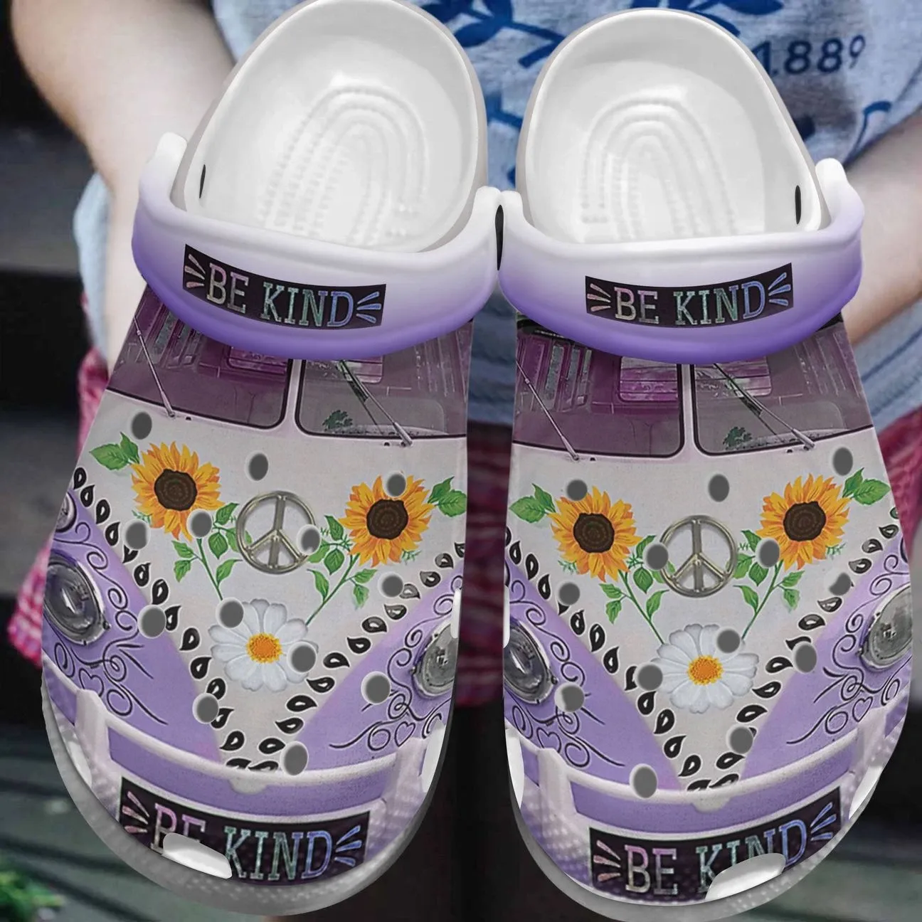 Hippie Personalized Clog Custom Crocs Comfortablefashion Style Comfortable For Women Men Kid Print 3D Purple Car Hippie Personalized Clog Custom Crocs Comfortablefashion Style Comfortable For Women Men Kid Print 3D Purple Car