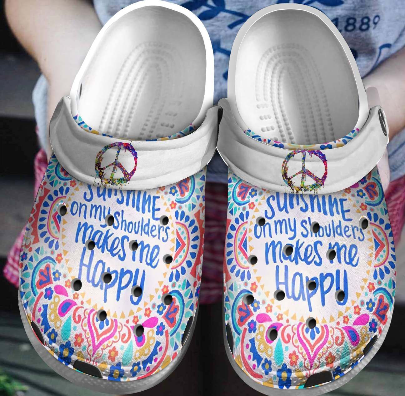 Hippie Personalized Clog Custom Crocs Comfortablefashion Style Comfortable For Women Men Kid Print 3D Sunshine On My Shoulders Hippie Personalized Clog Custom Crocs Comfortablefashion Style Comfortable For Women Men Kid Print 3D Sunshine On My Shoulders