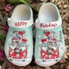 Hippie Personalized Happy Holidays Sku 1308 Crocs Crocband Clog Comfortable For Mens Womens Classic Clog Water Shoes