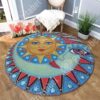 Hippie Sun And Moon Round Carpet Floor Rug Living Room Bedroom Decor Round Area Rug Carpet