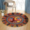 Hippie Sun Face Round Carpet Floor Rug Living Room Bedroom Decor Round Area Rug Carpet