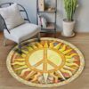 Hippie Sun Round Carpet Floor Rug Living Room Bedroom Decor Round Area Rug Carpet