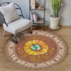 Hippie Sunflowe Round Carpet Floor Rug Living Room Bedroom Decor Round Area Rug Carpet