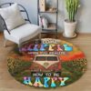 Hippie Sunflower Shine Round Carpet Floor Rug Living Room Bedroom Decor Round Area Rug Carpet