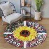 Hippie Wild Heart Round Carpet Floor Rug Living Room Bedroom Decor Round Area Rug Carpet