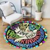 Hippie World Round Carpet Floor Rug Living Room Bedroom Decor Round Area Rug Carpet