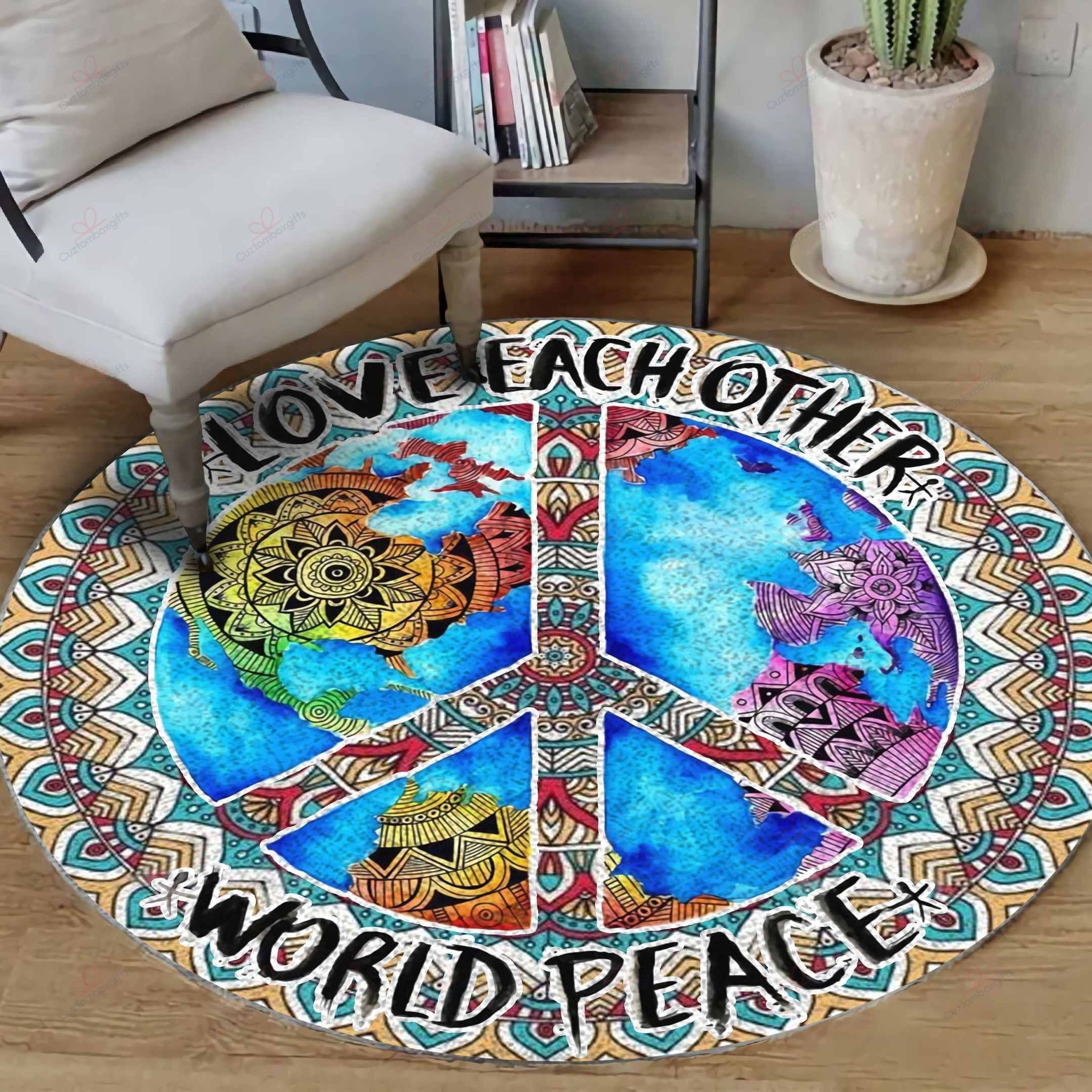 Hippie World Peace Round Carpet Floor Rug Living Room Bedroom Decor Round Area Rug Carpet Hippie World Peace Round Carpet Floor Rug Living Room Bedroom Decor Round Area Rug Carpet