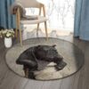 Hippopotamus Round Carpet Floor Rug Living Room Bedroom Decor Round Area Rug Carpet