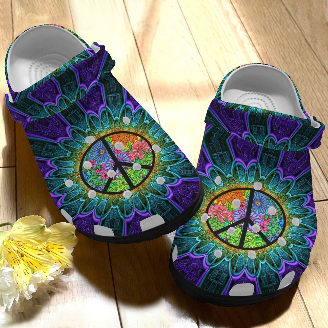 Hippy Personalized Clog Custom Crocs Comfortablefashion Style Comfortable For Women Men Kid Print 3D Hippie Peace Hippy Personalized Clog Custom Crocs Comfortablefashion Style Comfortable For Women Men Kid Print 3D Hippie Peace